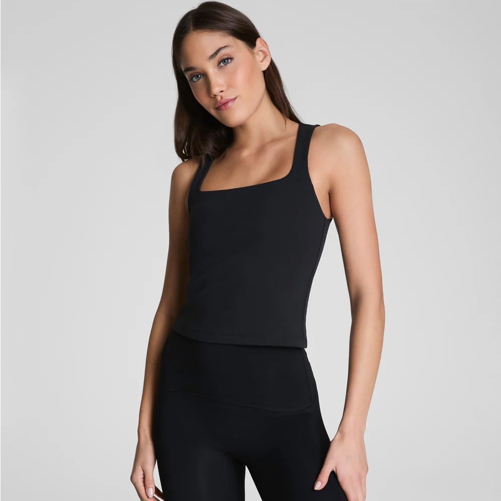 SPANX Square Neck Shelf Tank in Black - Large